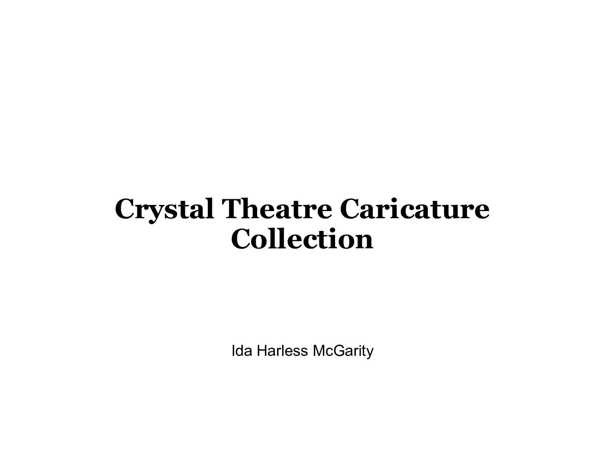 Cover of Crystal Theatre Caricature Collection