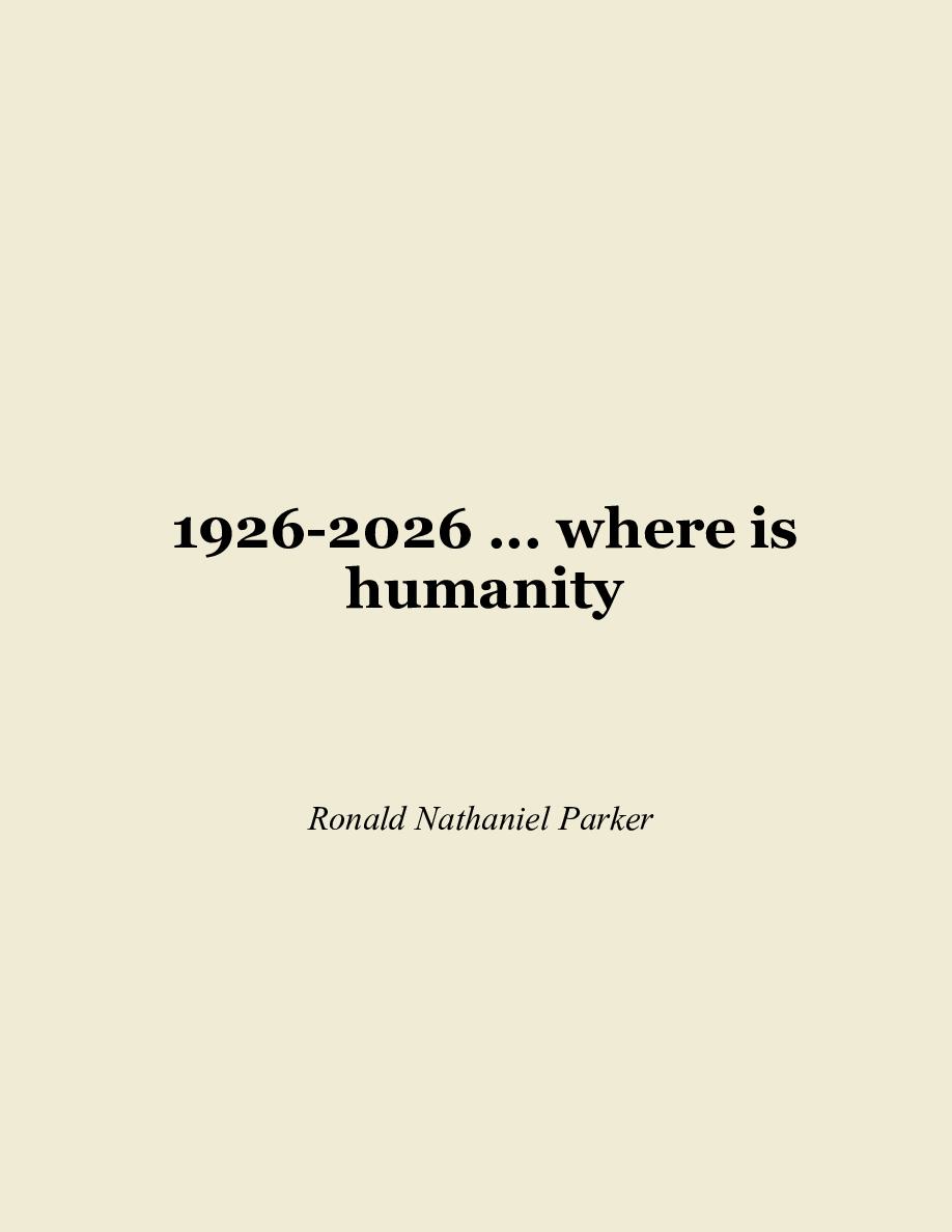 Cover of 1926-2026 ... where is humanity