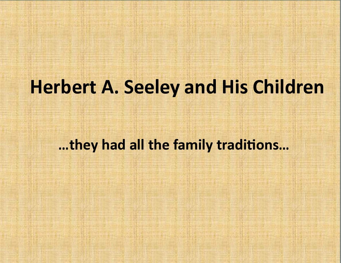 Cover of Herbert A. Seeley and His Children