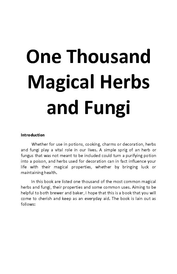 One Thousand Magical Herbs And Fungi One Thousand Magical Herbs And Fungi