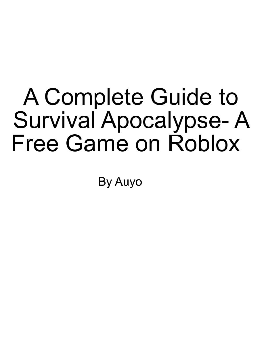 Roblox Survival Apocalypse Book 142964 Front Cover Bookemon - 