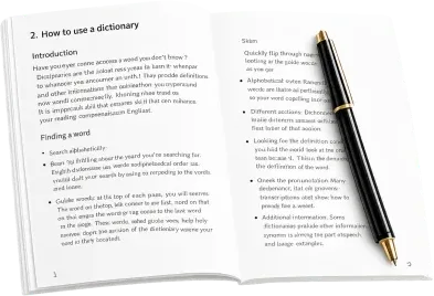 Open journal with pen