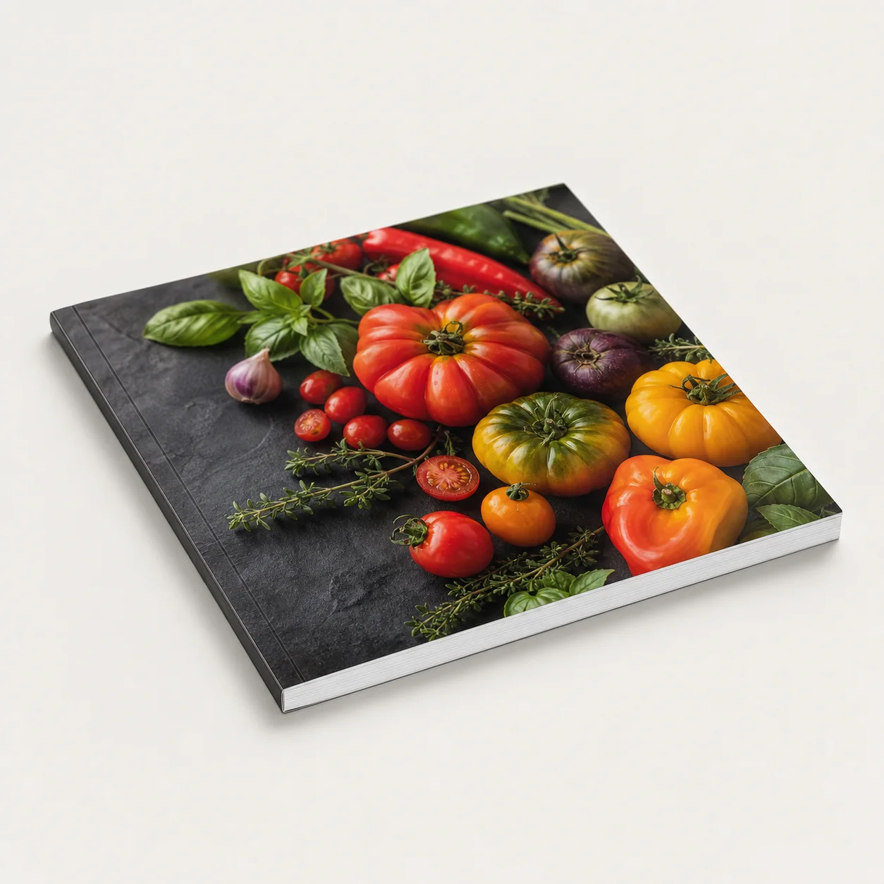 Flexible tan softcover paperback book